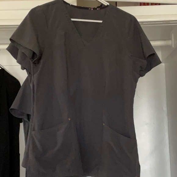 Heart Soul scrub top medium charcoal grey HS665 - Picture 3 of 3